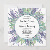 Lavendel Liefde Bloemen Eucalyptus Paarse bruiloft Kaart (Voorkant)