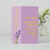 Lavendel Liefde Bruiloft Folie Uitnodiging (Staand Voorkant)