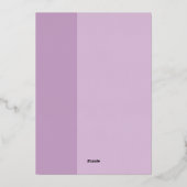 Lavendel Liefde Bruiloft Folie Uitnodiging (Achterkant)