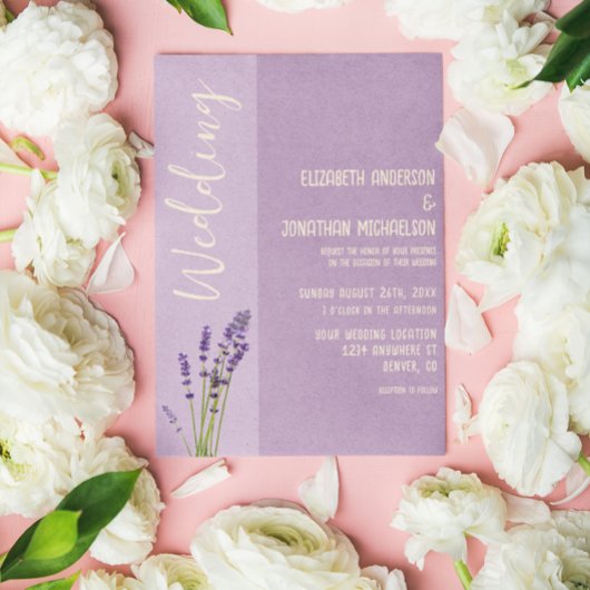 Lavendel Liefde Bruiloft Kaart