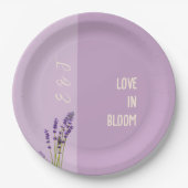Lavendel Liefde Bruiloft Papieren Bordje (Voorkant)