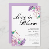 Lavendel Liefde in Bloom Bruids Douche Uitnodiging (Voorkant / Achterkant)