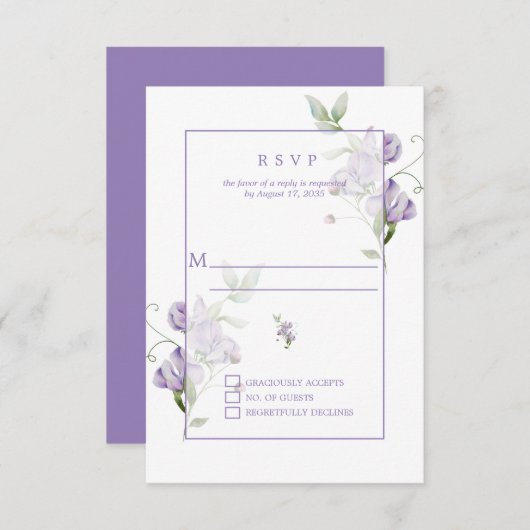 Lavendel Lieve Lieve Schatjes RSVP (Voorkant / Achterkant)