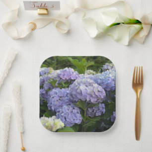 Lavendel & Lila Hortensia Hydrangea Bloemen Papieren Bordje