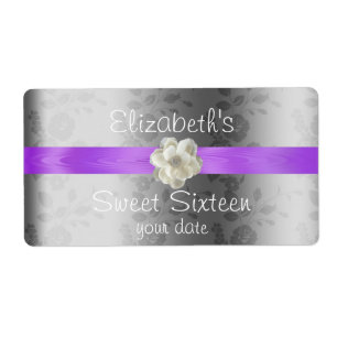 Lavendel/Lila Huwelijkswijn/Waterflesetiket Etiket