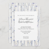  Lavendel Lila Witte Bloemen Strepen Huwelijk Kaart (Voorkant / Achterkant)