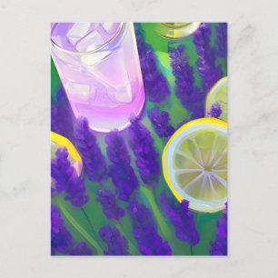 lavendel limonade met lavender en leemons briefkaart