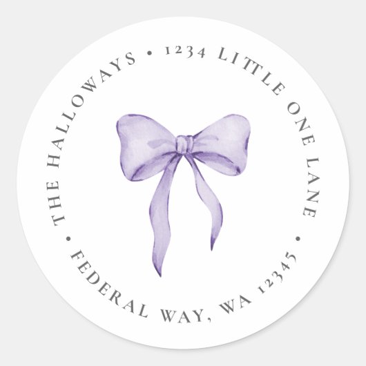 Lavendel lint adreslabel baby shower sticker label (Voorkant)