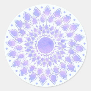 Lavendel Lotus Bloemen Mandala Ronde Sticker