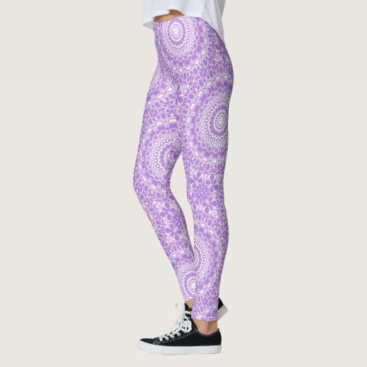 Lavendel Mandala geometrisch patroon Leggings (Links)