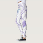 Lavendel Marmeren Droom Leggings – Abstracte Fluid (Links)