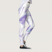 Lavendel Marmeren Droom Leggings – Abstracte Fluid (Rechts)