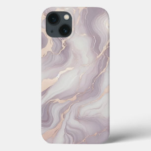 Lavendel Marmeren iPhone 13 Hoesje met Zilveren Ad
