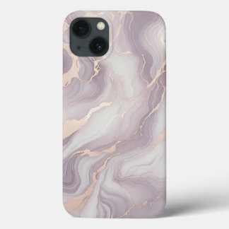 Lavendel Marmeren iPhone 13 Hoesje met Zilveren Ad