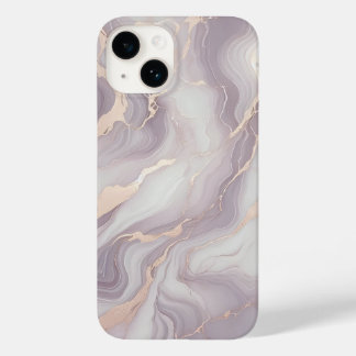 Lavendel Marmeren iPhone 14 Hoesje met Zilveren Ad