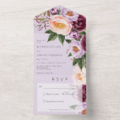 lavendel maroon en pekel pony's Geen diner All In One Uitnodiging (Binnen)