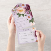 lavendel maroon en pekel pony's Geen diner All In One Uitnodiging (Afscheurbaar)