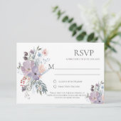 Lavendel Meadow Calligrafie RSVP Kaarten (Staand voorkant)