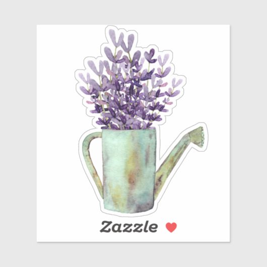 Lavendel met rustieke gieter sticker (Vel)