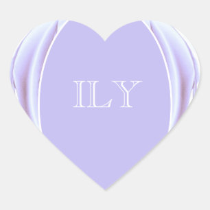 Lavendel Metallic Roos Hart Sticker