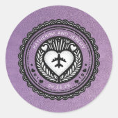Lavendel Mexico Passport Ronde Sticker (Voorkant)