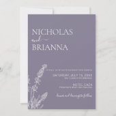 Lavendel minimalistische Boho bruiloft Elegant Kaart (Voorkant)