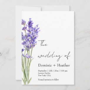 Lavendel minimalistische elegantie bruiloft kaart