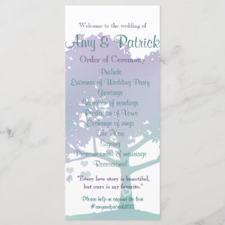Lavendel Mint Wedding Program Handout Programma