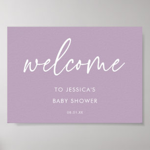 Lavendel moderne babyshower welkomstbord poster