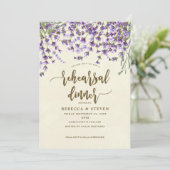 Lavendel moderne repetitie diner uitnodiging (Staand voorkant)