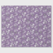 Lavendel Monochroom Bloemen Wrapping Papier (Vlak)