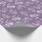 Lavendel Monochroom Bloemen Wrapping Papier (Hoek)