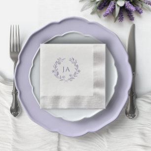 Lavendel Monogram Bruiloft Servet