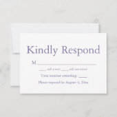 Lavendel monogram respons RSVP-kaart Bedankkaart (Voorkant)