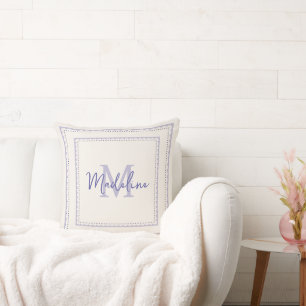  Lavendel Monogram Script Pillow Kussen