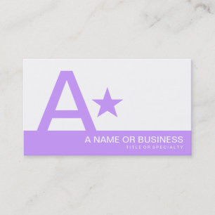 lavendel monogram ster visitekaartje