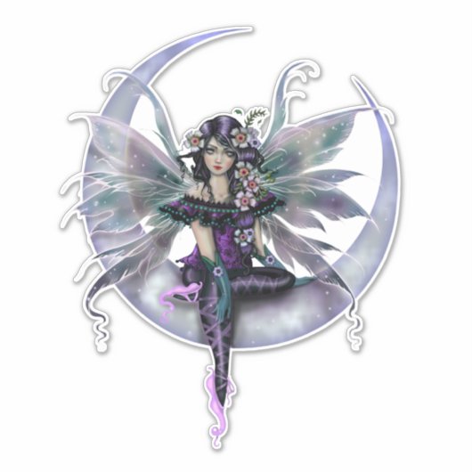 Lavendel Moon Fairy Art van Molly Harrison Sticker (Voorkant)