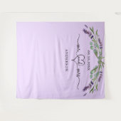 Lavendel Mr. Mrs hart trouwfoto Wandkleed (Voorkant (horizontaal))