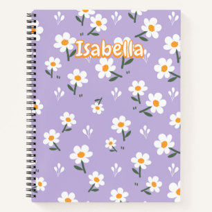 Lavendel Naadloos Madeliefje Bloemmotief Notitieboek