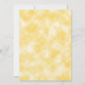 Lavendel & narcissen op gele achtergrond bruiloft kaart (Achterkant)