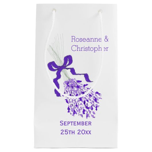 Lavendel ontwerp bruiloft klein cadeauzakje (Voorkant)