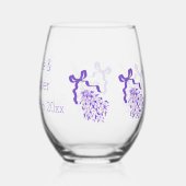 Lavendel ontwerp bruiloft wijnglas zonder voet (Achterkant)