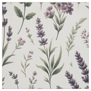 Lavendel op crème bloemweefsel stof