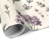 Lavendel op crème inpakpapier Roll (Rol Hoek)