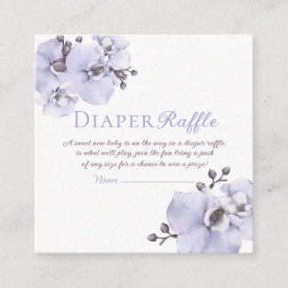 Lavendel Orchidee Baby Shower Luier Raffle Tickets Informatiekaartje