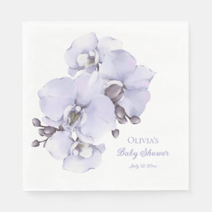 Lavendel Orchidee Baby Shower Servetten - Bloemige