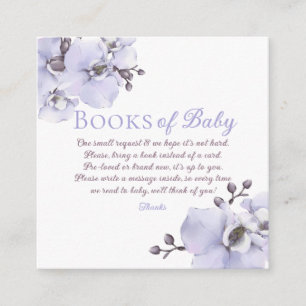 Lavendel Orchidee Boeken voor Baby Verzoekkaart Informatiekaartje