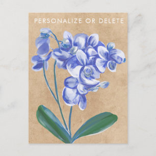 Lavendel Orchidee Watercolor Kunst Bloemige Gepers Briefkaart