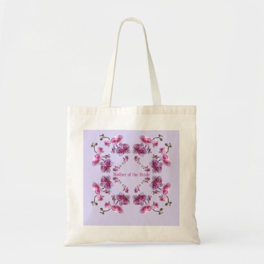 Lavendel Orchideeën Aangepaste Tekst Naam Huwelijk Tote Bag (Voorkant)