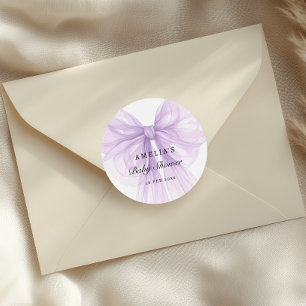 Lavendel Organza Strikte Baby Ronde Sticker